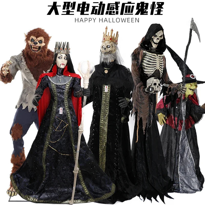 Decoration Large Electric Skull Sensing Sound Ghost Witch Pumpkin Man
