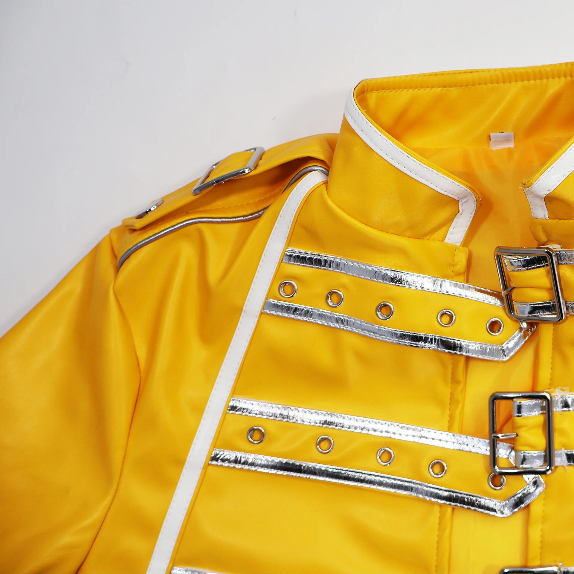 Men's 80s Band Attire Rock Costume Yellow Leather Costume Jacket Mens Singer Costume Halloween Cosplay Outfits - product image 5