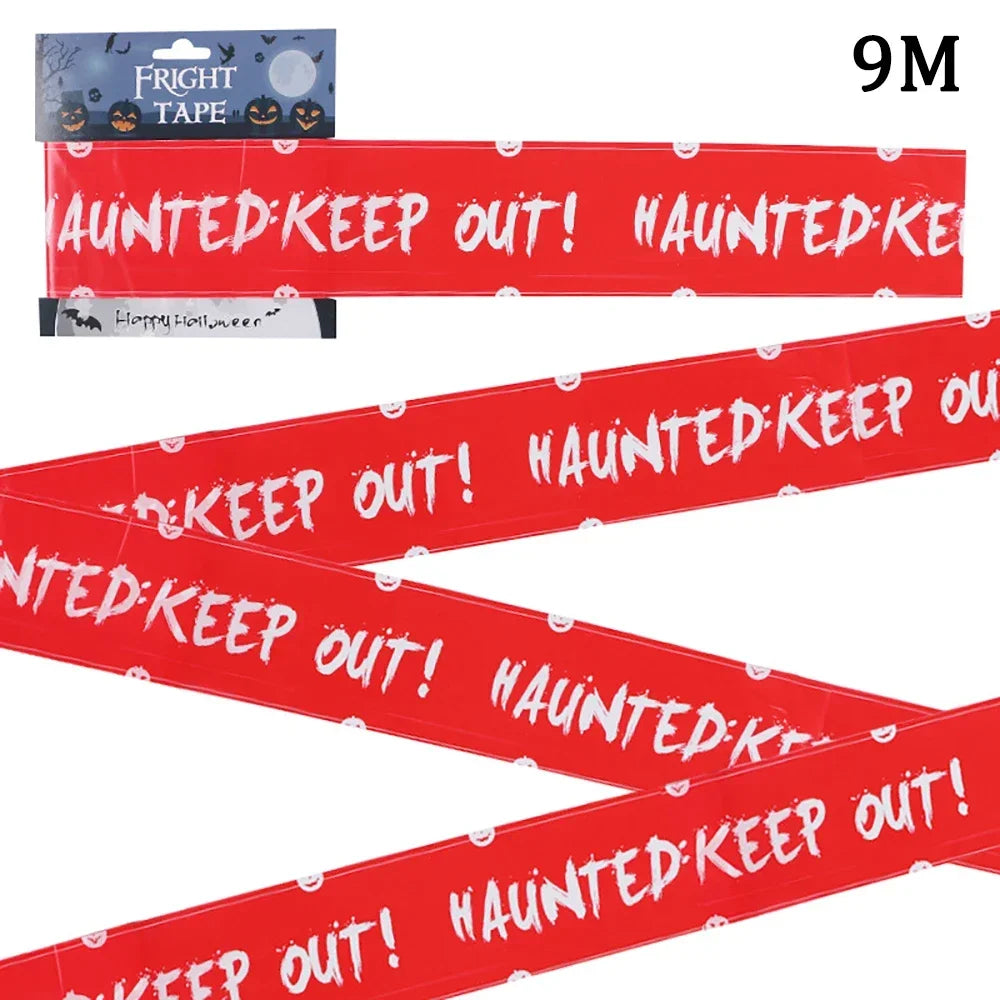 Halloween Warning Tape Signs Banner Halloween Props Window Prop Danger Warning Line Halloween Decoration Supplies