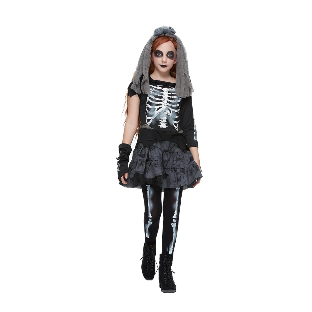 Eraspooky Halloween Costume For Girl Scary Skeleton Zombie Girls Ghost Bride - product image 7