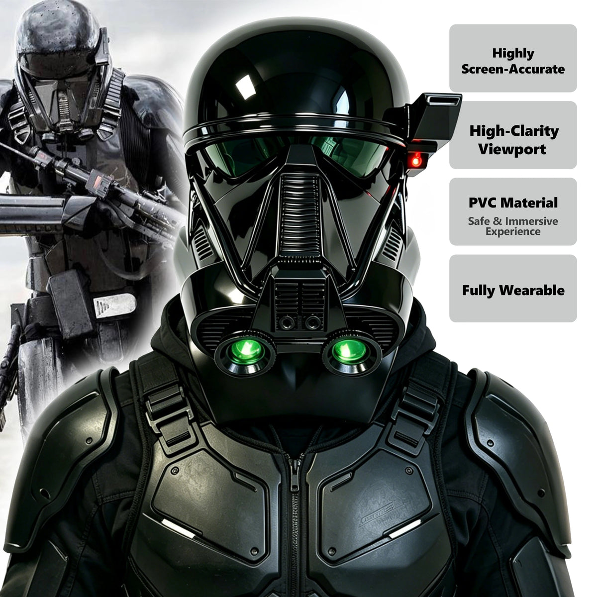 Rogue One Imperial Death Trooper LED Adult Halloween Helmet Mask - product image 6