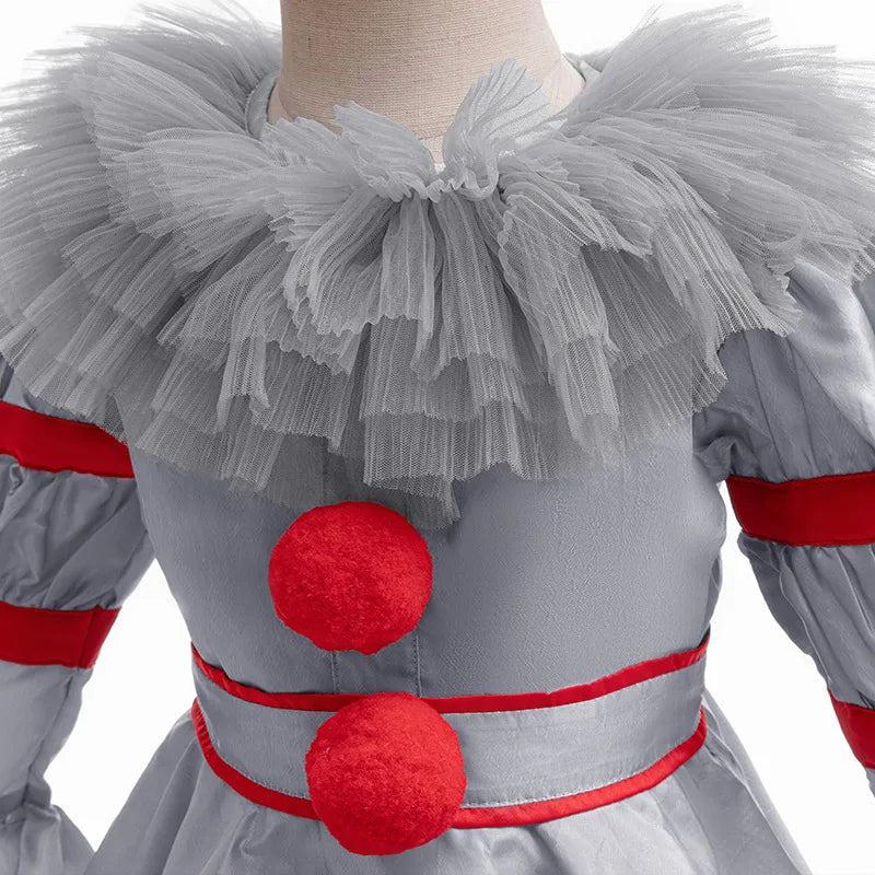 Boys Horrible Clown Costume Top+Pant 2 PCS Set Kids Scary Joker Kids Costume Halloween - A / 7-8T(140)