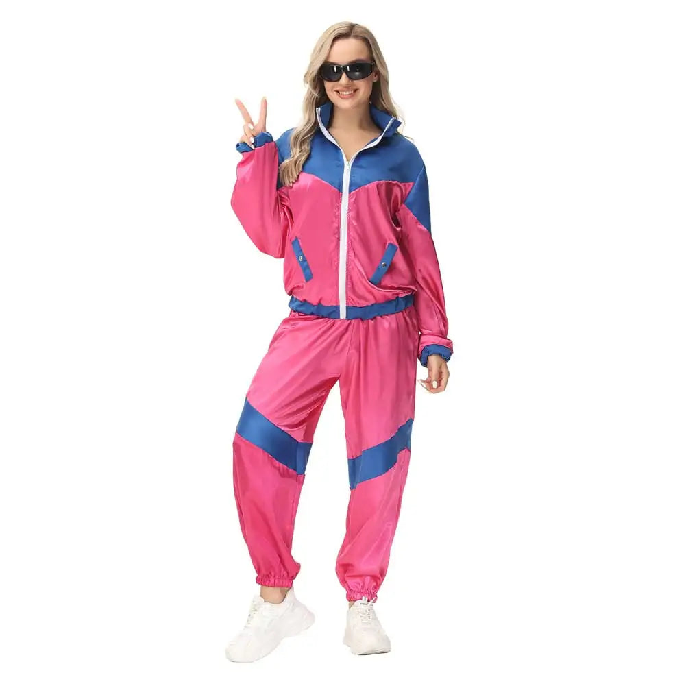 Adult Women Men 80s 90s Retro Sportwear Hippie Disco Cosplay Costume Outfits Halloween Carnival Suit Party - product image 15