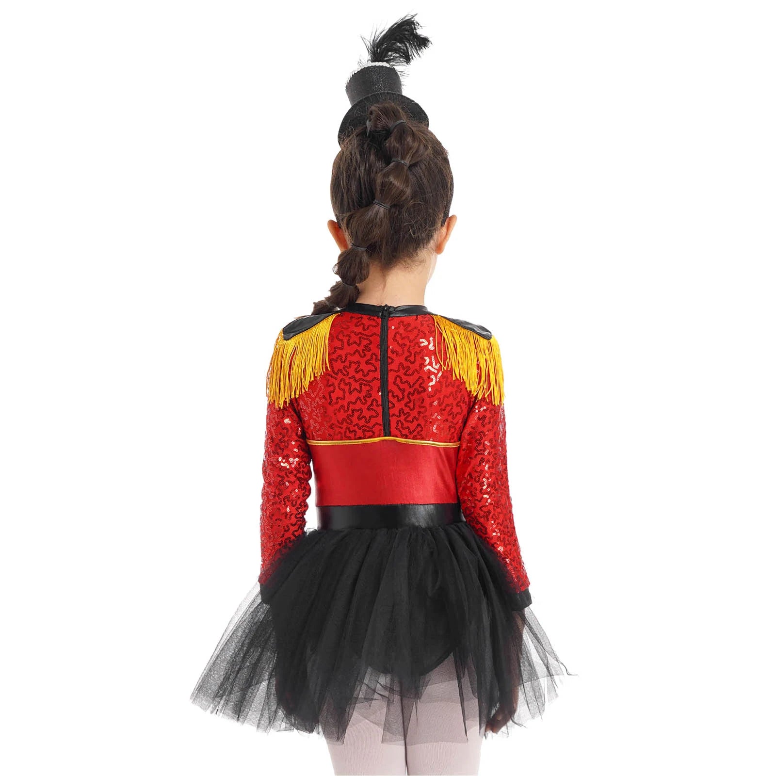 Kids' Teens Girls Magician Circus Clothes Long Sleeve Tutu Dress with Mini Costume - alternate view 3