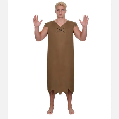 Modern Primitive People Fred and Wilma Flintstone Costume Barney Rubble Caveman Outfit - Rubble Cosgtume / Adult XL