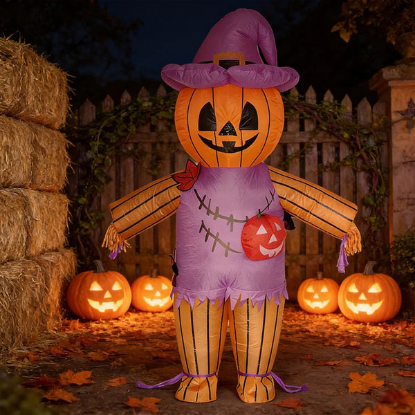 Pumpkin Scarecrow Inflatable Dress Is Funny Courtyard Style Decoration Props Cartoon