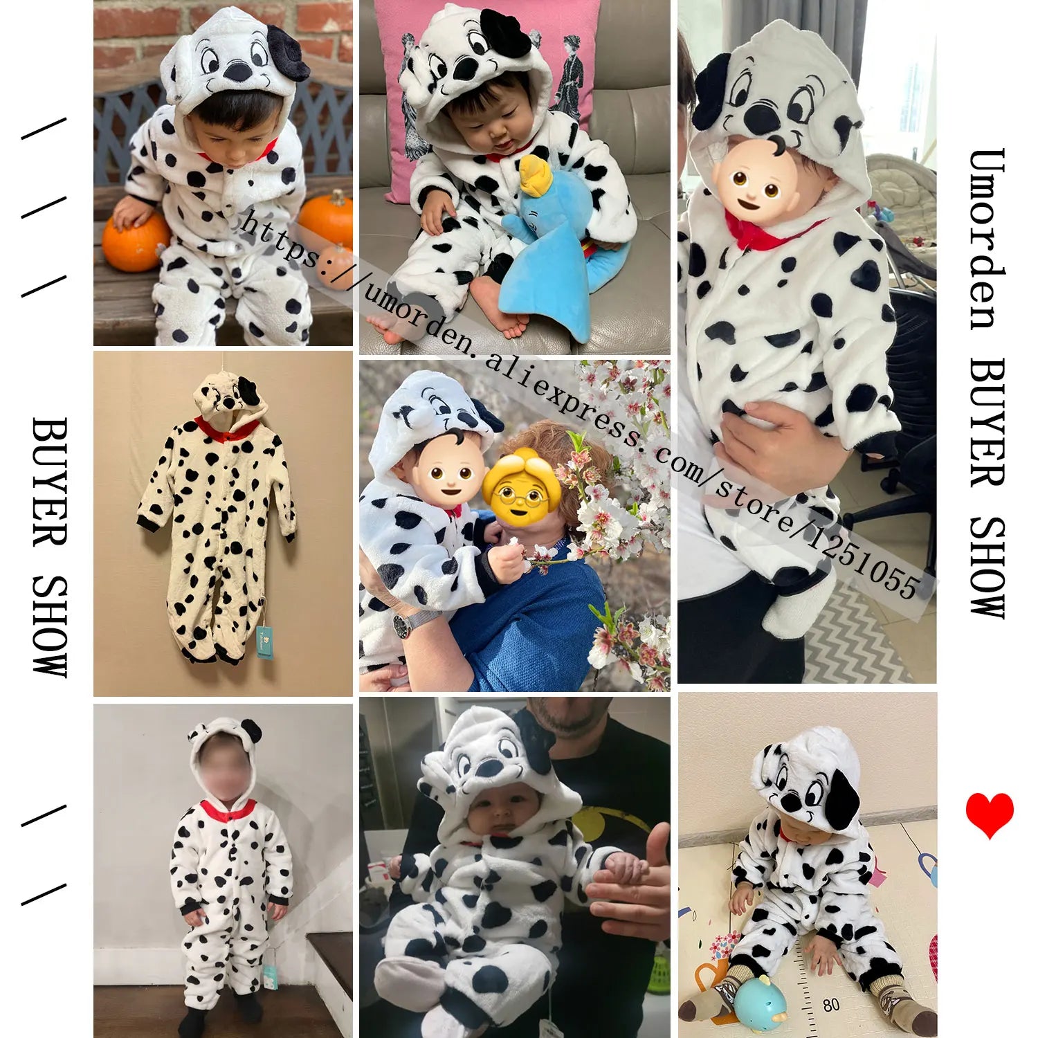 Umorden Baby Dalmatian Costume – Spotted Dog Flannel Romper