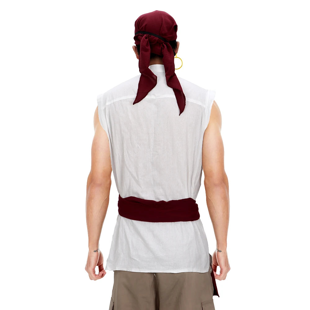 Pirate Costume for Men 5PCS Medieval Renaissance Suit Halloween Party Outfits Retro - product image 2