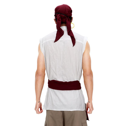 Pirate Costume for Men 5PCS Medieval Renaissance Suit Halloween Party Outfits Retro - product image 2