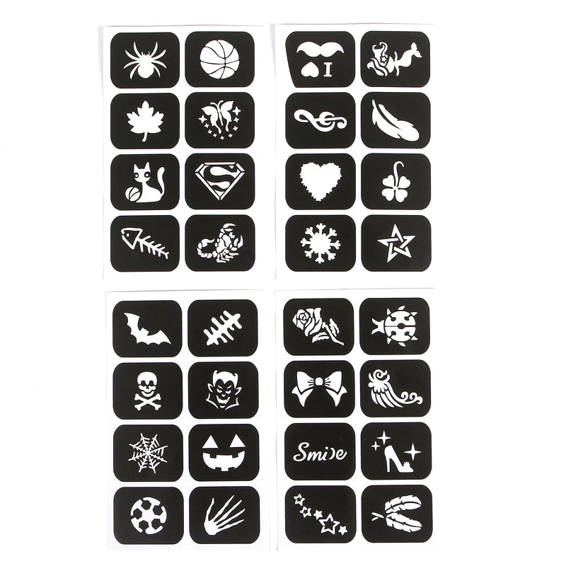 Halloween Face Kids Tattoos Templates Painted Stencils Glitter - Halloween Makeup - product image 4