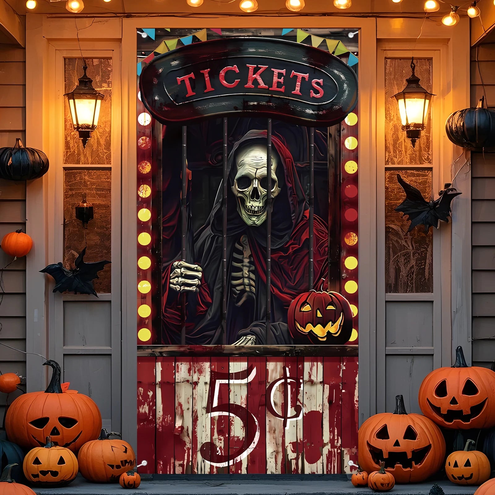 Halloween Door Decorations Halloween Door Cover Evil Circus Bloody Backdrop - product image 1