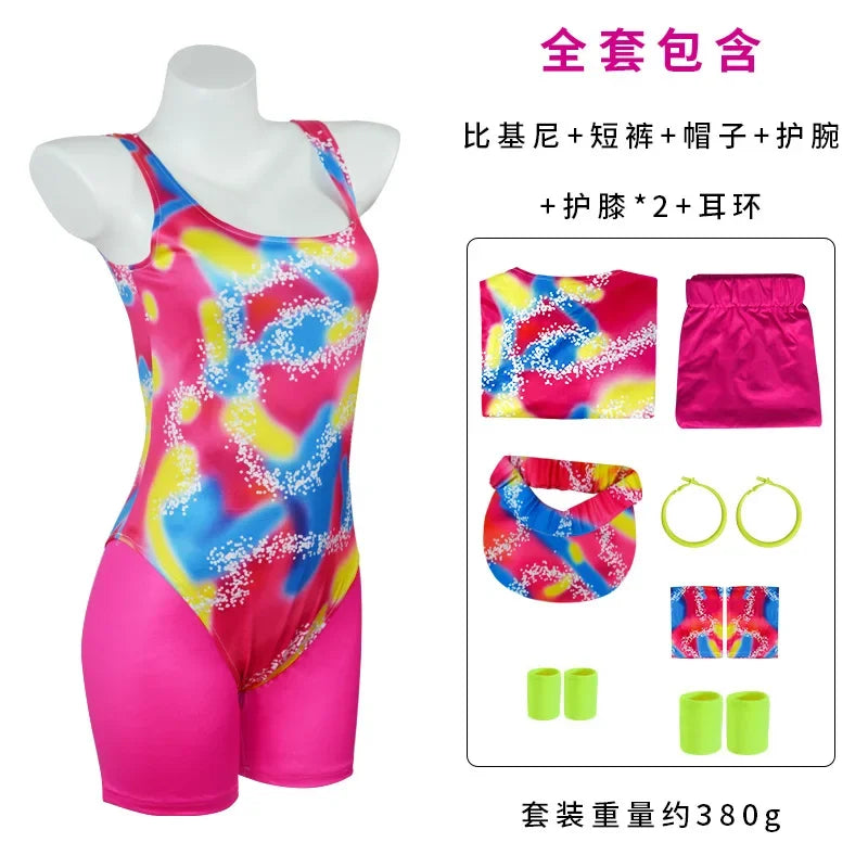 80s Workout Costume for Halloween Cosplay 80s 90s Workout Outfit Party Clothing for Adult Mens Include Hat - product image 5