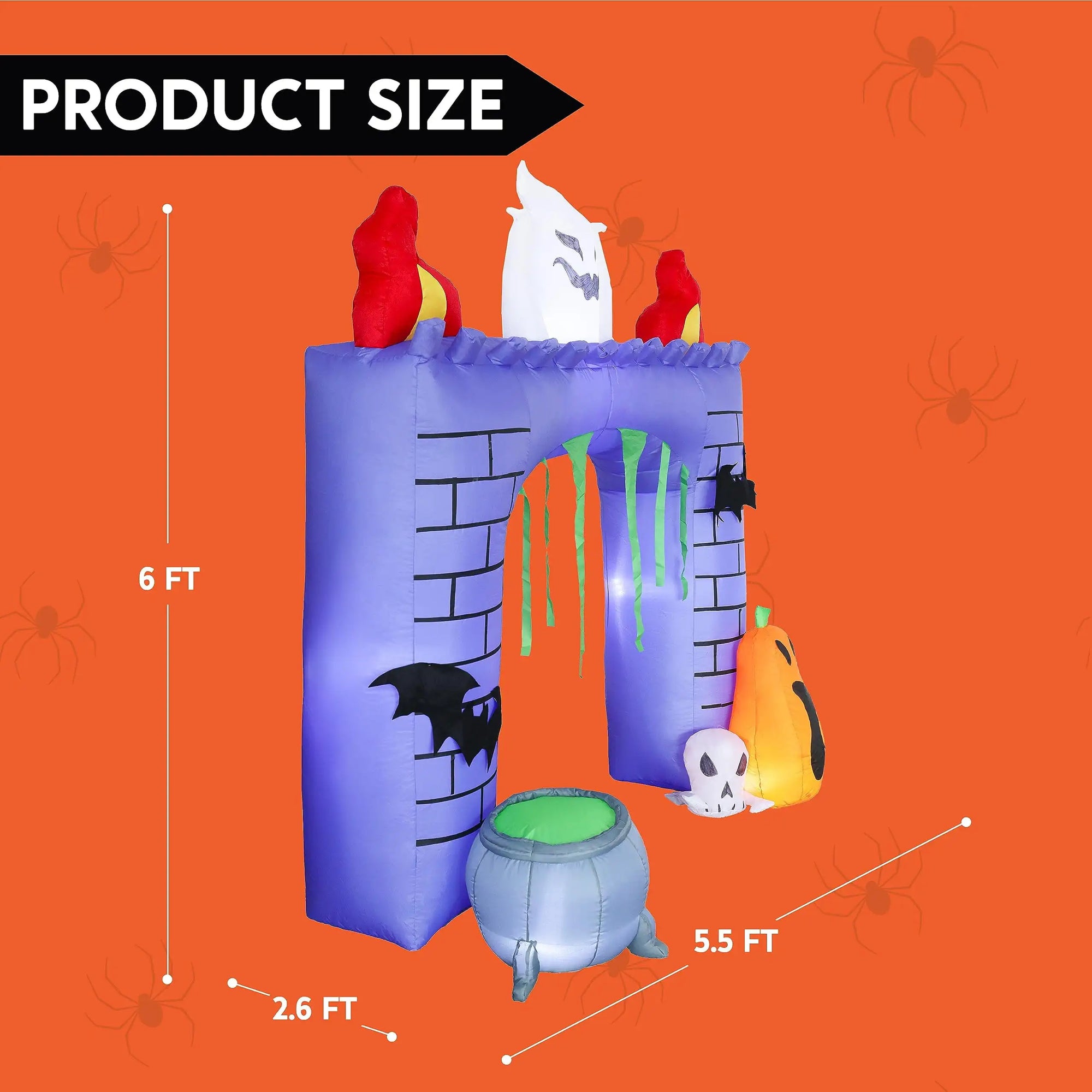 6 FT Tall Haunted Castle Inflatable Haunted Castle Decoration Trunk
