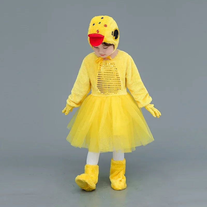 New Children Kids Adult Halloween Duck Chicken Chick Costume Skirt Tutu Yellow Bodysuit Outfit Dance - product image 29