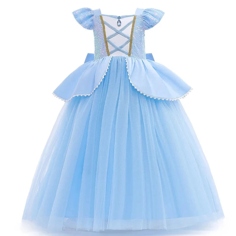 Kids' Princess Long-Haired Tower Princess Snow Kingdom Princess Ice Queen Princess Birthday Costume - alternate view 4