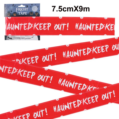 Halloween Decoration Caution Tape Window Prop Skull Zombie Warning Tape Signs Halloween Props Party Favors Haunted House Décor