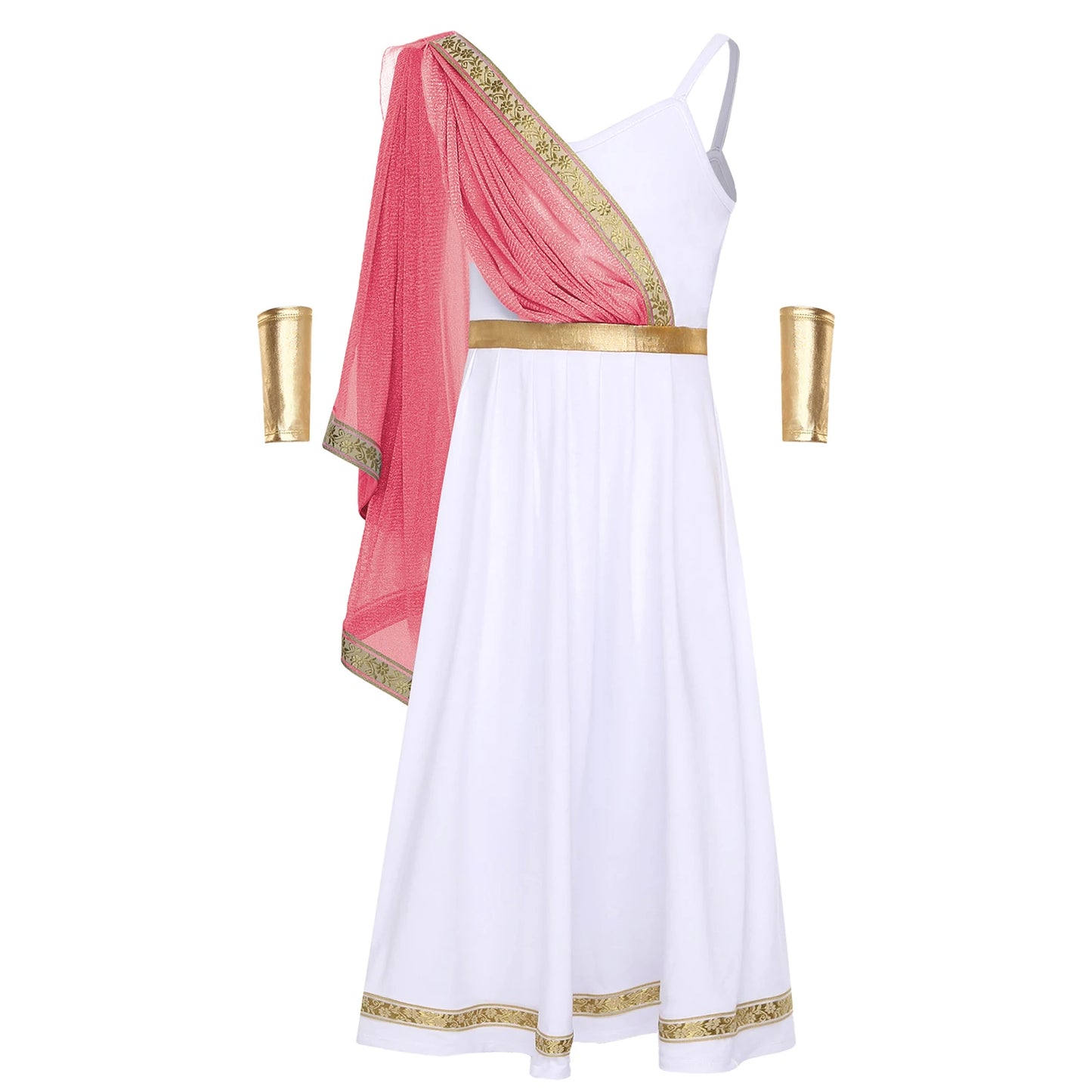 Kids Girls Ancient Greek Princess Costume Cosplay Party Dress High Waist Cami Dress Halloween Carnival Dress - product image 7