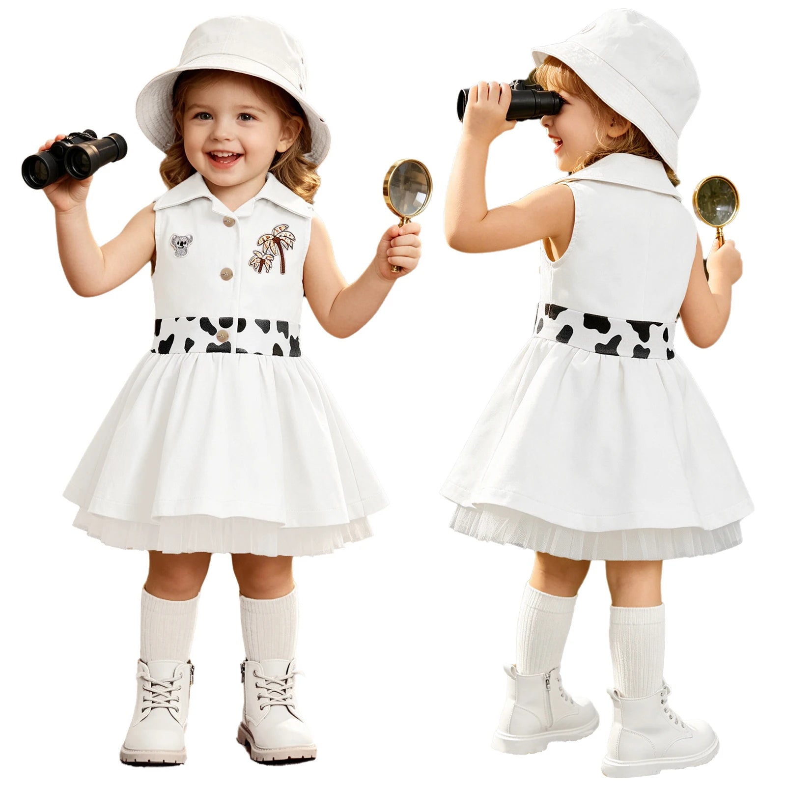 IEFIEL Baby & Toddler Zookeeper Costume – Animal-Embroidered Romper