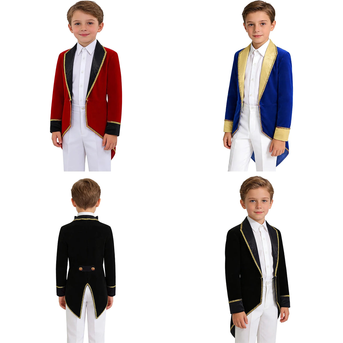 Kids Circus Ringmaster Halloween Costume Tailcoat