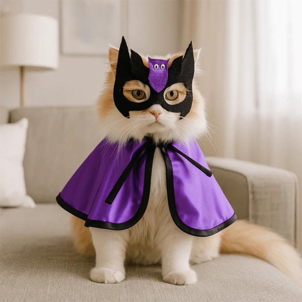 Pet Wizard Adjustable Dog Decorative Bat Cloak Face Costume - alternate view 5