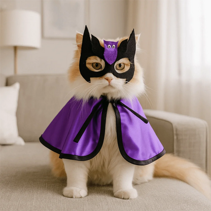 Pet Wizard Adjustable Dog Decorative Bat Cloak Face Costume - alternate view 5