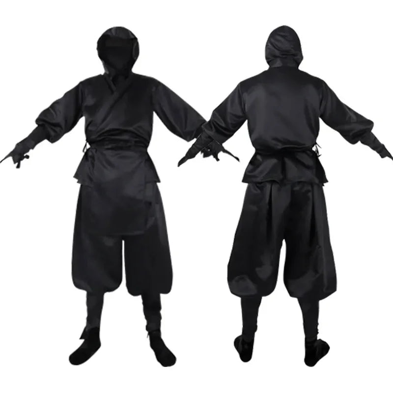 BRM Samurai Costume Halloween Costume Japanese Men's Black Ninja Costume - set / L