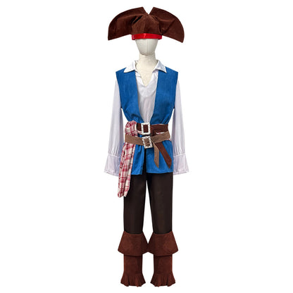 Men's Women Pirate Captain Cosplay Costume Medieval Viking Pirate Uniforms Shirts Pants with Belts Halloween - product image 7