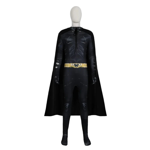 Adult Bat Super Hero Costume Men Bat Mask Knight Cosplay Jumpsuit With Cape Outfit for Halloween Party Bodysuit