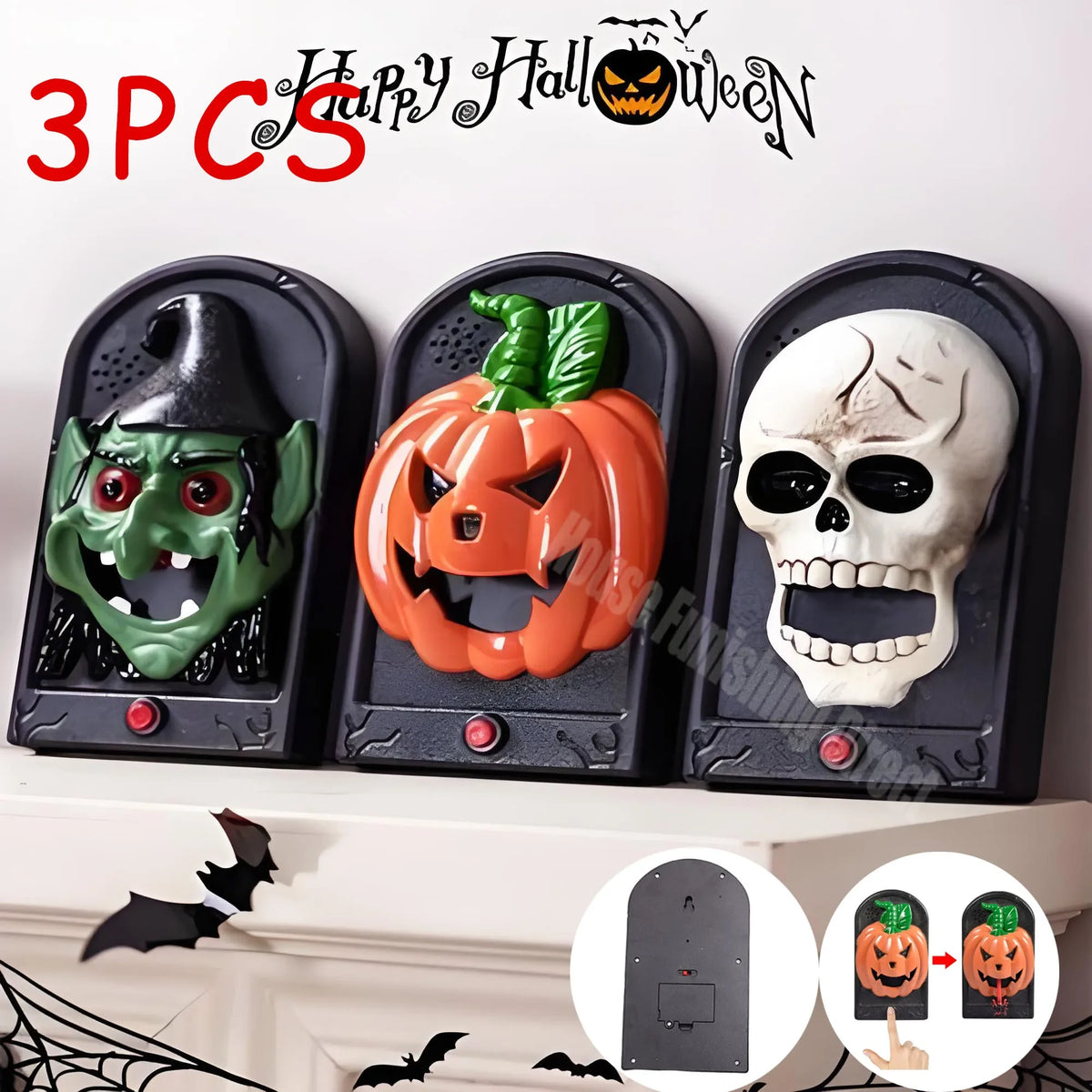 Animated Eyeball Haunted Doorbell with Spooky Sounds