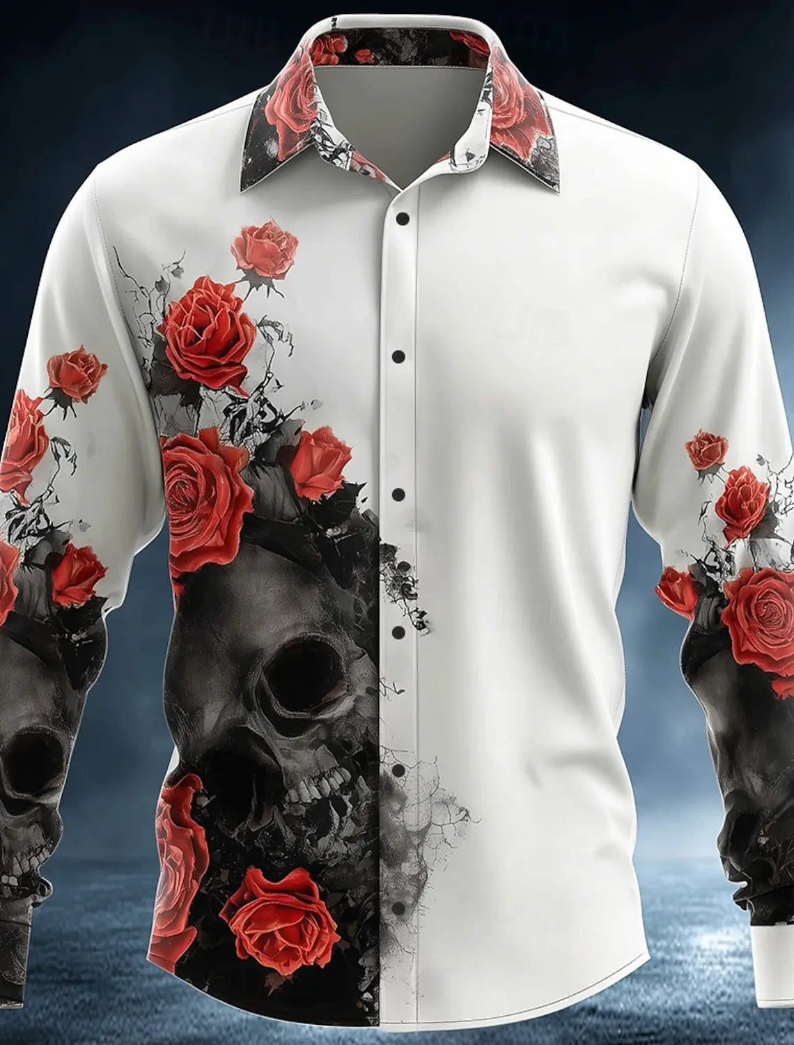 Men's Skeleton Skulls Shirt Button Long Sleeve Costume - alternate view 18