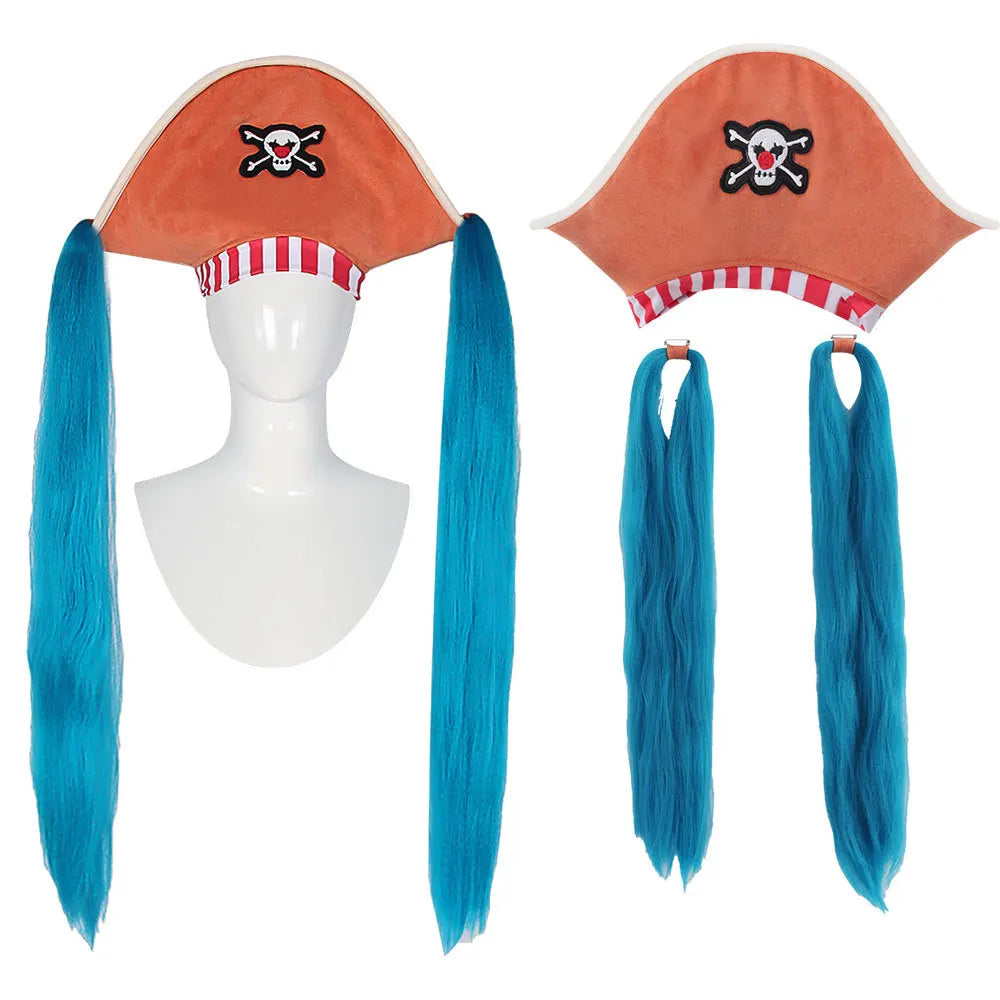 Anime Clown Buggy Costume Hat Pirate Buggy Orange Cloak Uniform Joker Full Set Halloween - Costume with Hat / XXL