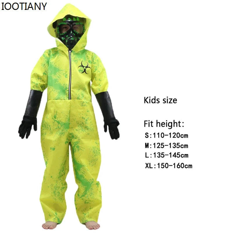 Unisex Zombie Apocalypse Zombie Infected Person Cosplay Parent-Child Costume Halloween Nuclear Radiation Virus