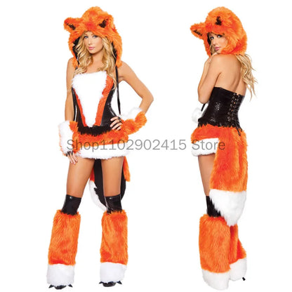 Sexy Fox Christmas Adult Furry Animal Cosplay Costume Halloween Carnival Party Wolf Girl Fancy Dress