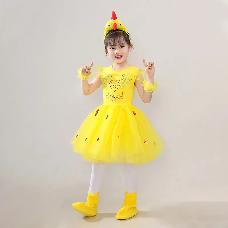 New Children Kids Adult Halloween Duck Chicken Chick Costume Skirt Tutu Yellow Bodysuit Outfit Dance - product image 23