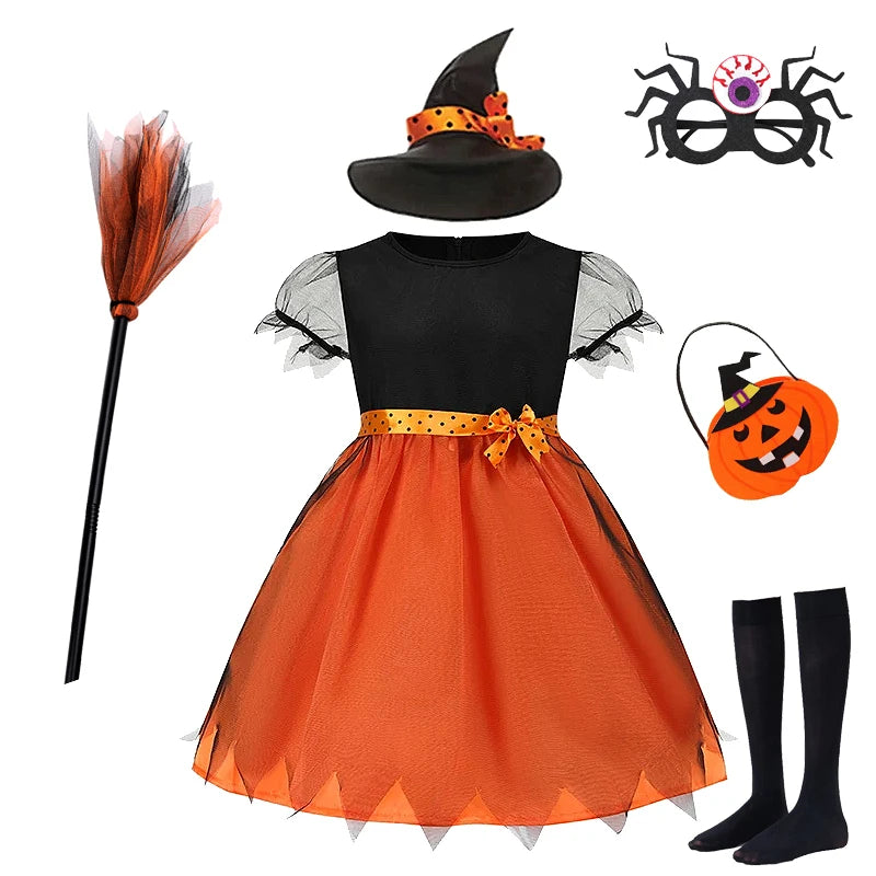 Kids' Girls Witch Vampire Dresses Clothes Dress Up Clothes for Costume - alternate view 14