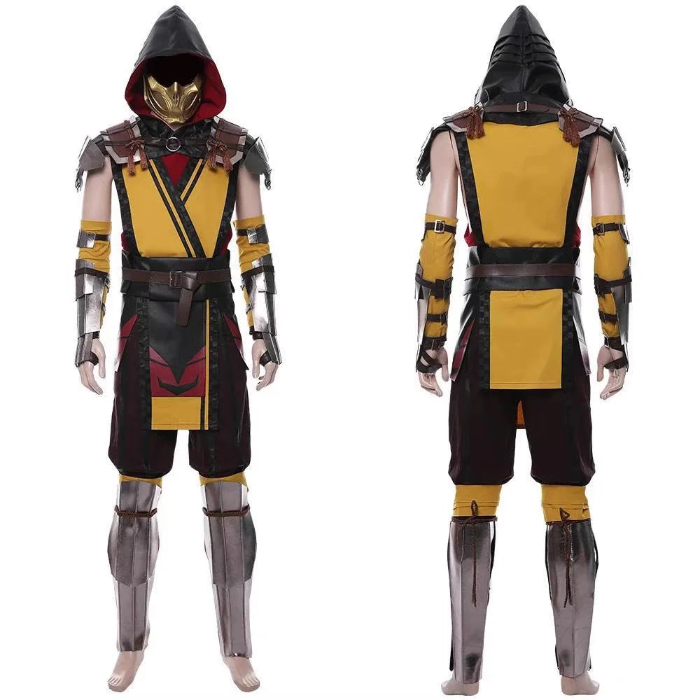 Men's Scorpion Game Mortal Kombat 11 Men Fancy Battle Uniform Suit Warrior Costume - alternate view 2