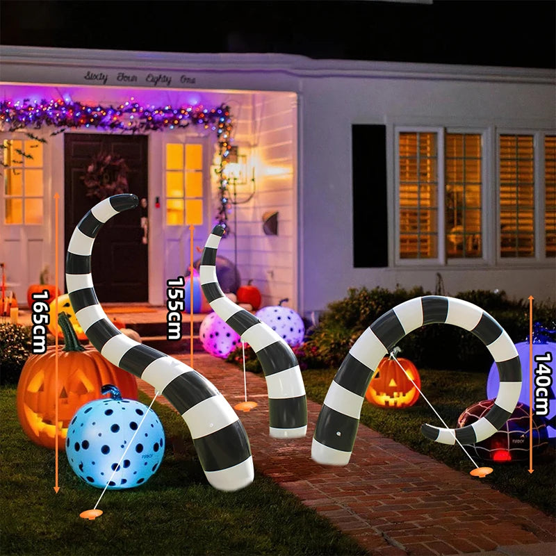 Sandworm Inflatable Halloween Decoration - Black - product image 2
