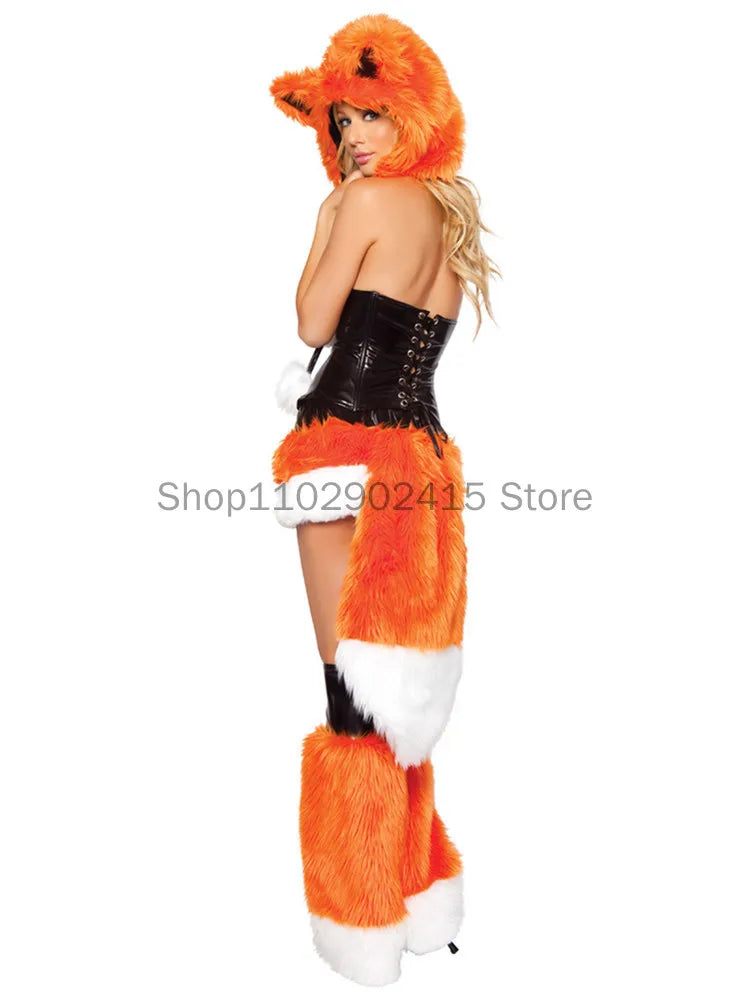 Sexy Fox Christmas Adult Furry Animal Cosplay Costume Halloween Carnival Party Wolf Girl Fancy Dress