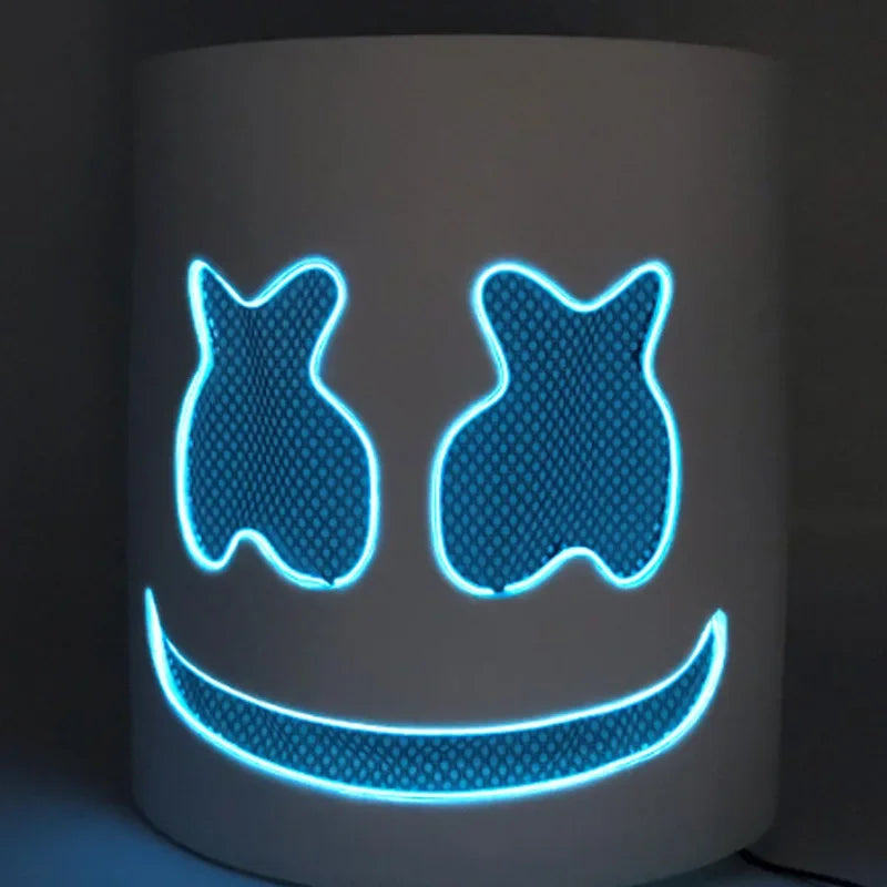 DJ Music Festival Props Full Head with Flashing Style Glow Marshmello LED Mask - alternate view 11