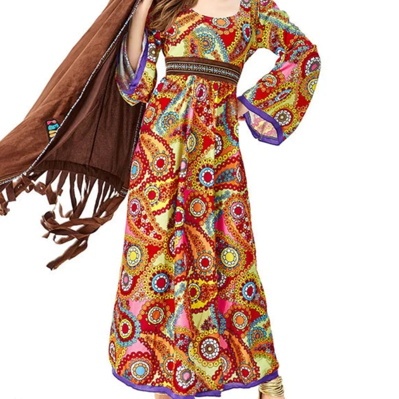 Halloween Costume 70s Outfits Adult Women Hippie Disco Dancing Dress Bohemian Rhapsody - View 5