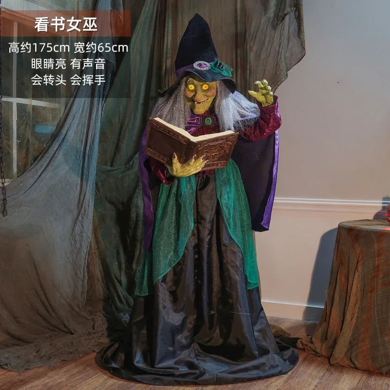 Decoration Large Electric Skull Sensing Sound Ghost Witch Pumpkin Man