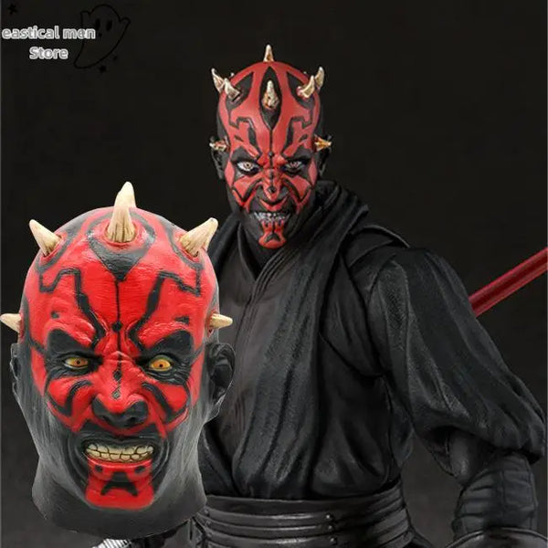 2025 New Halloween Cosplay Mask The Phantom Menace Darth Maul Costume Latex Helmet Party Carnival Props A