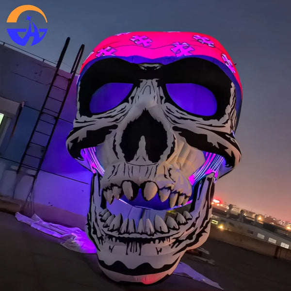 Inflatable Pirate Skull Air Blow Up Scary Hanging Giant White Head Bonefor Halloween