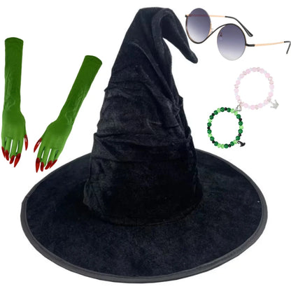 Elphaba Glinda Wicked Witches Hats Black Large Ruched Witch Hat Women Costume Accessory Halloween Cosplay - product image 1