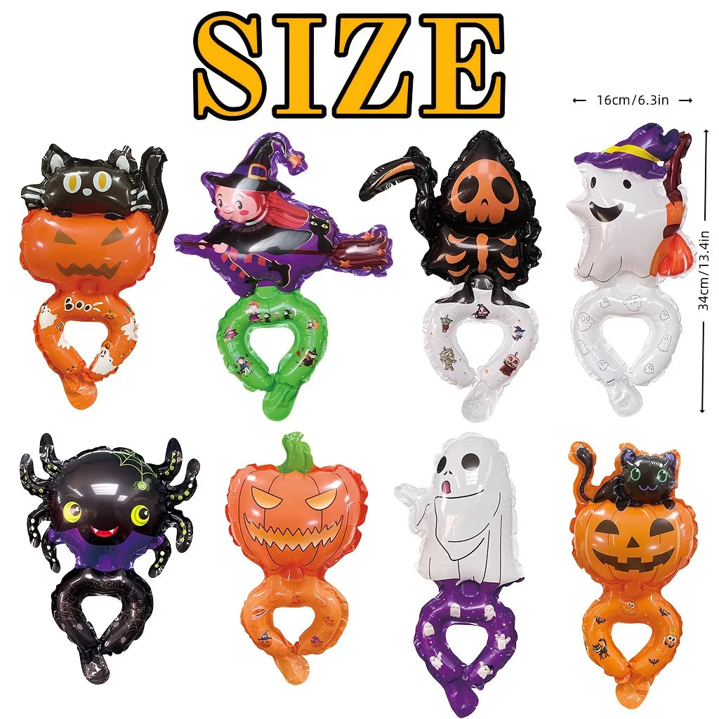 Halloween Wrist Balloon Set Cartoon Pumpkin Bat Skull Design Colorful Party Favors - product image 3