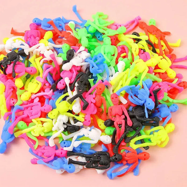 20Pcs Colorful Horror TPR Stretchable Skeleton Skull Man Prank Toys for Halloween Party Favors Kids Birthday - product image 1