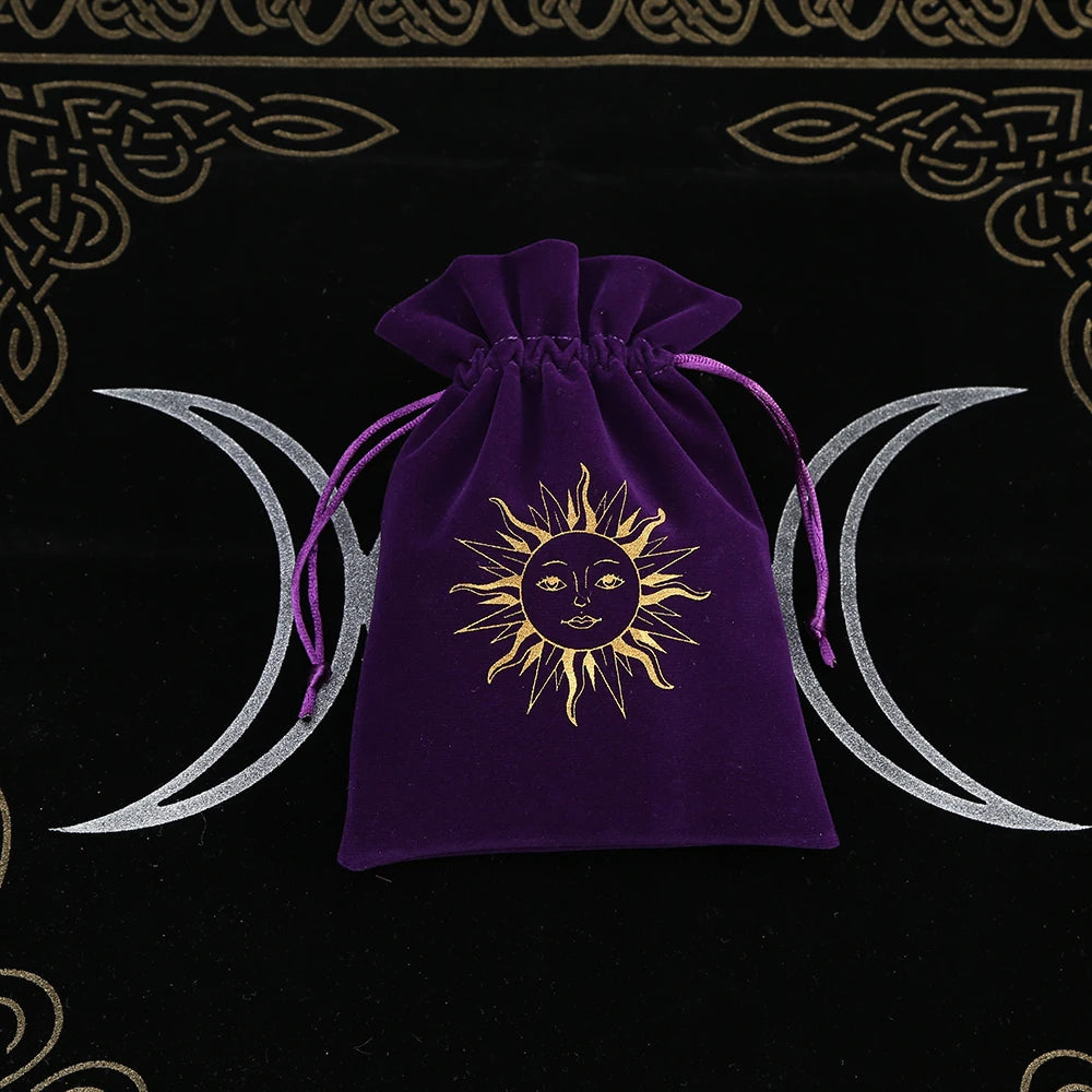 Embroidered Velvet Tarot Card Storage Bag