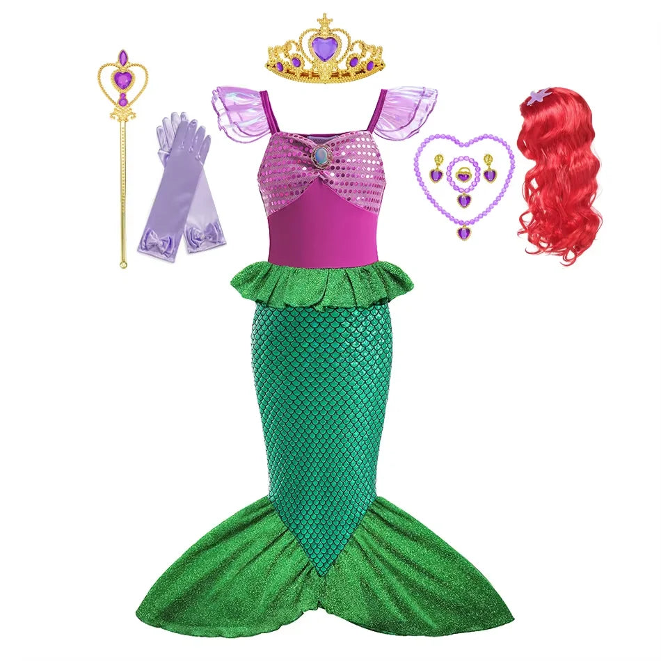 Girl Dresses Princess Costume Kids Mermaid Costume Kids Carnival Birthday Prom