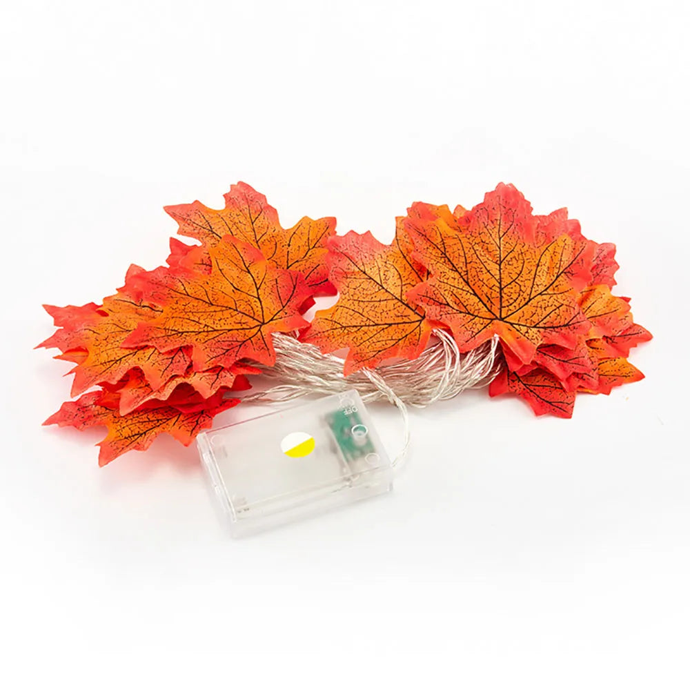 2/3/6M Halloween LED Lights String, Artificial Maple Leaf Lantern - product image 7