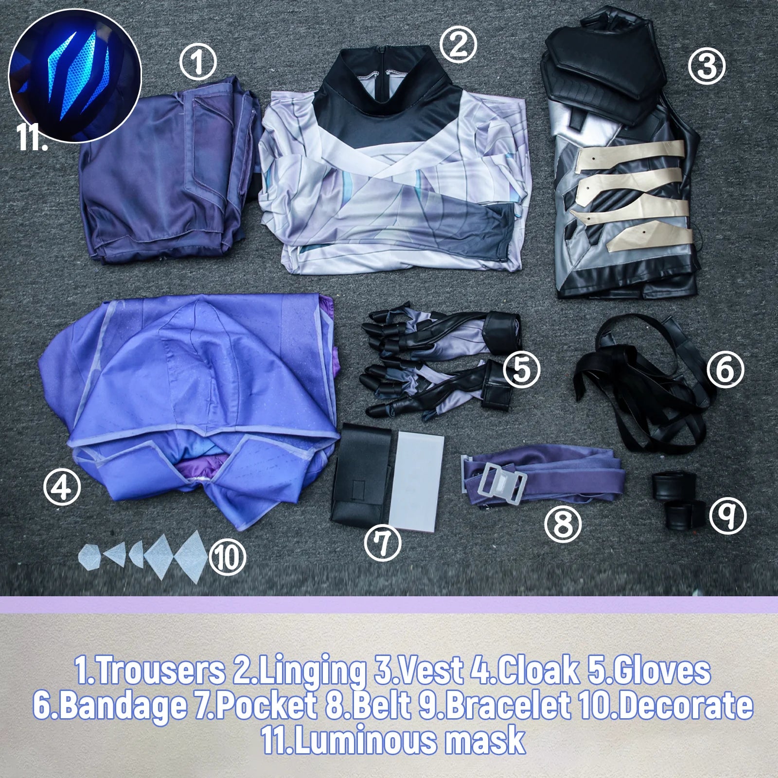 Game Valor Omen Costume Controller Omen Outfit Set Mask Shoes for Hallowmas Adult Women - Costume Only / 39